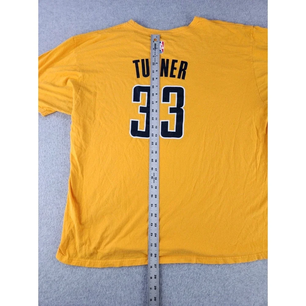 Adidas NBA Indiana Pacers SZ 2XL T-shirt #33 TURNER Yellow Jersey Tee Basketball